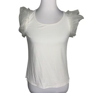 Cato White Ruffle Sleeve Blouse